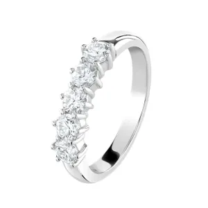 0.80ct Round Brilliant Cut Diamond 5-Stone Claw Set Platinum Half Eternity Ring