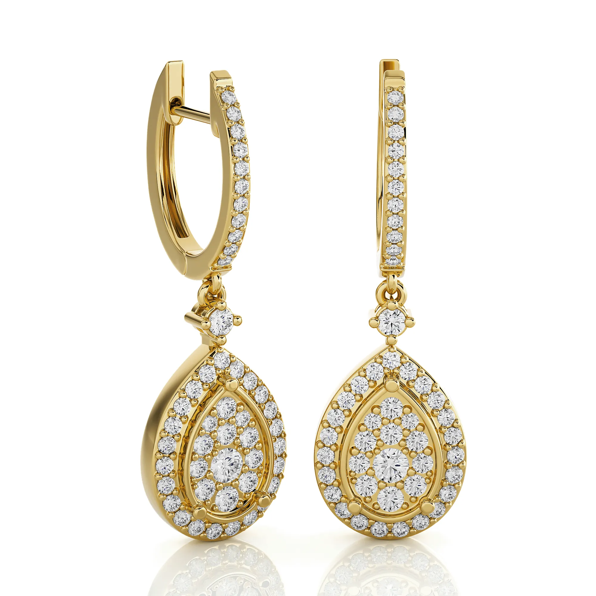 1 5/8 ctw Round Lab Grown Diamond Drop Earrings