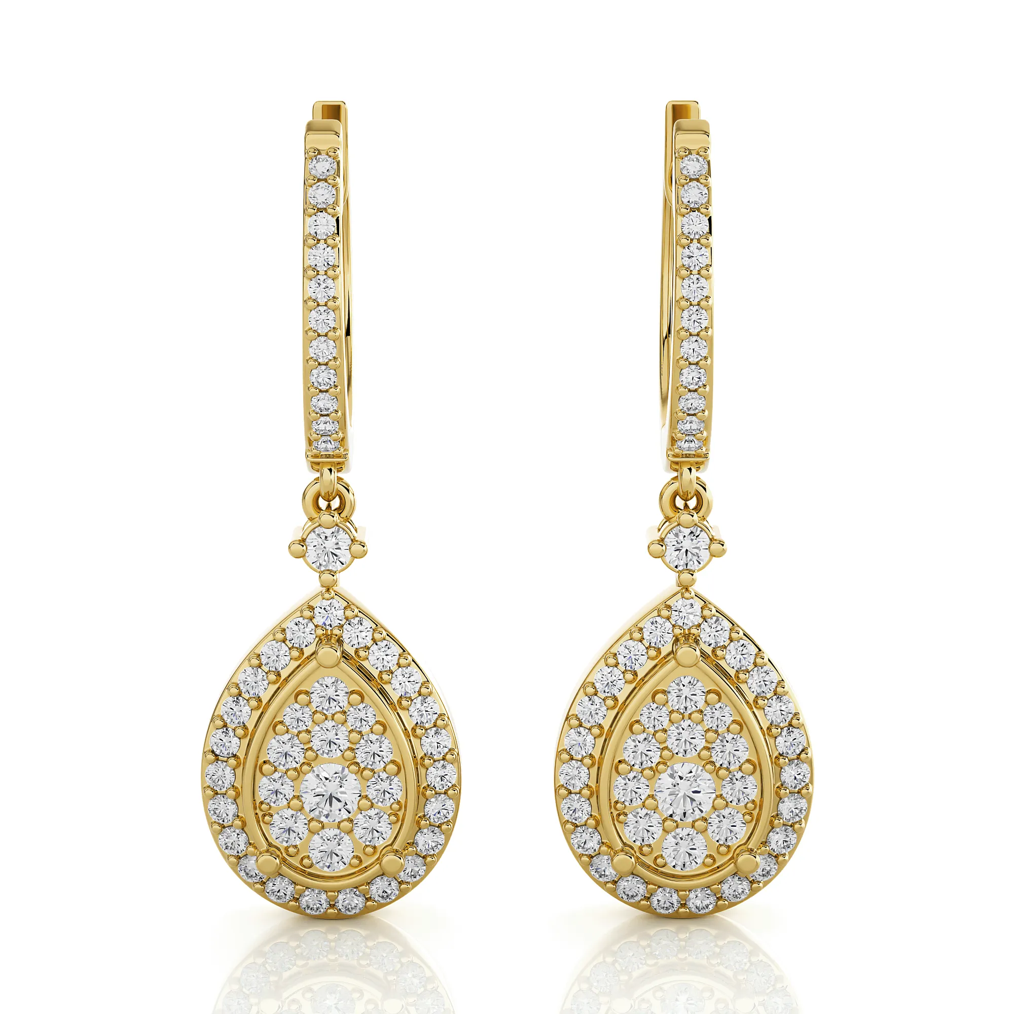 1 5/8 ctw Round Lab Grown Diamond Drop Earrings