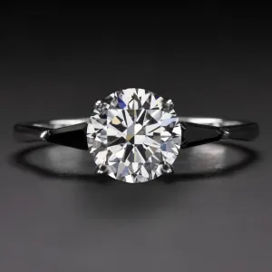 1 CARAT GIA CERTIFIED J SI1 DIAMOND ENGAGEMENT RING ROUND CUT KITE BLACK ONYX