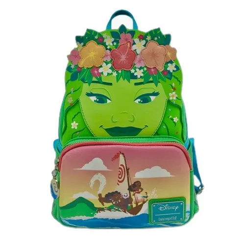 10" Disney : Moana - Te Fiti Faux Leather Mini Backpack Bag Loungefly Exclusive