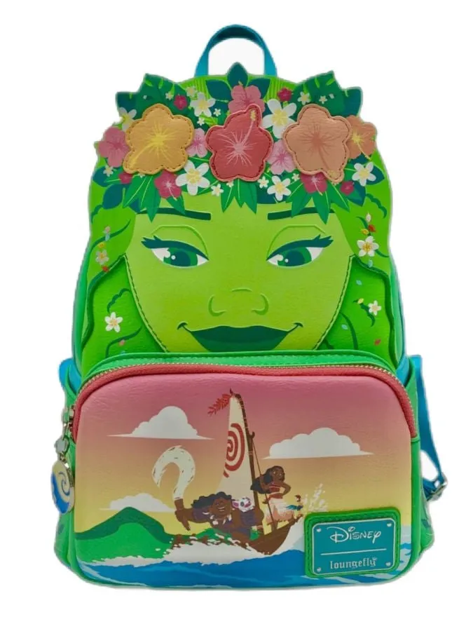 10" Disney : Moana - Te Fiti Faux Leather Mini Backpack Bag Loungefly Exclusive