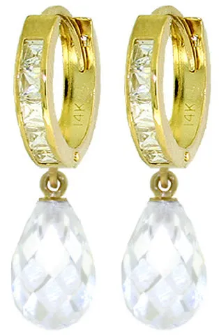 11.1 Carat 14K Solid Yellow Gold Countess White Zirconia Earrings