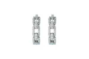 1/2 ctw Diamond Link Hoop Earrings