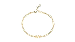 14k Bubble Name Bracelet On A Paperclip Chain