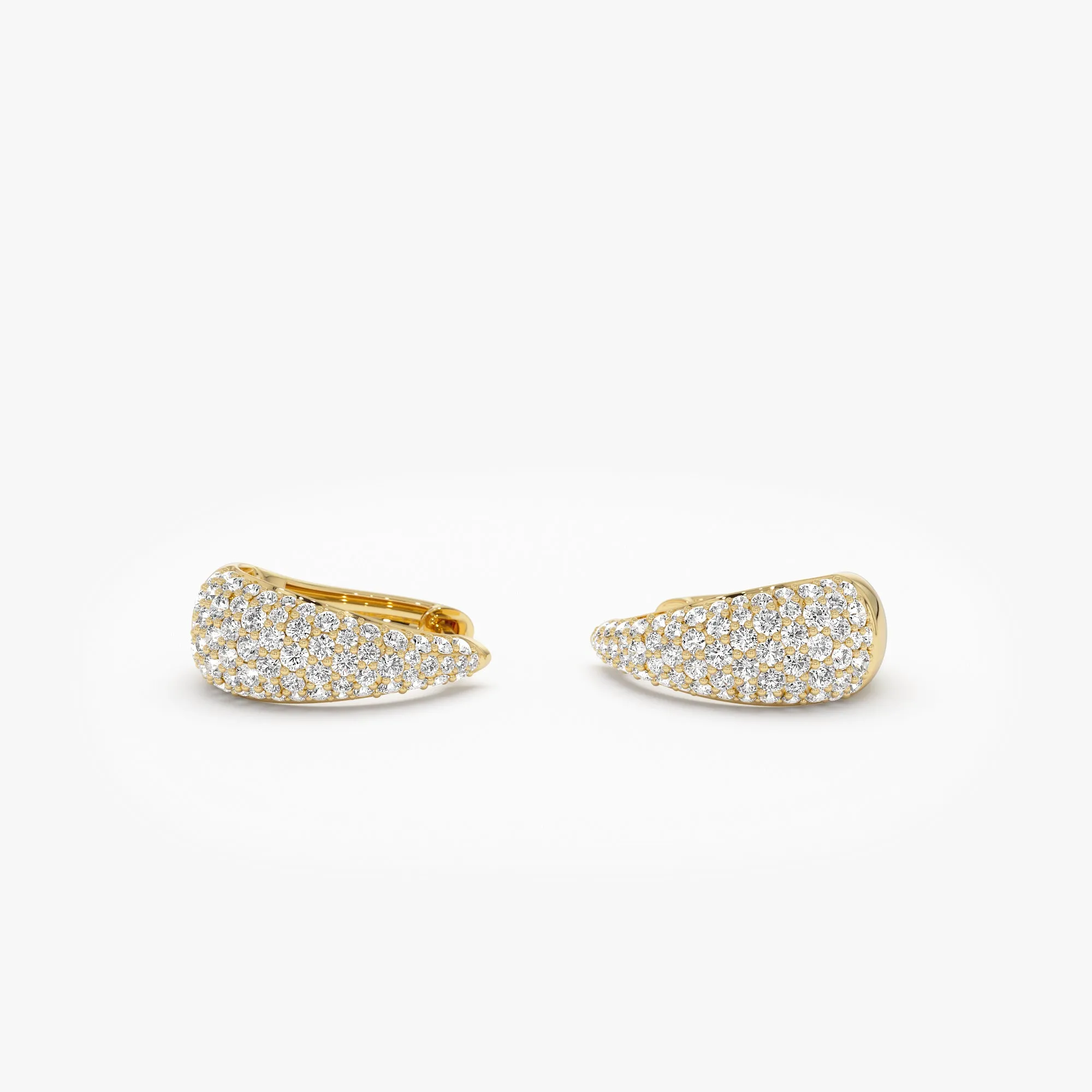 14K Gold Teardrop Diamond Hoop Earrings