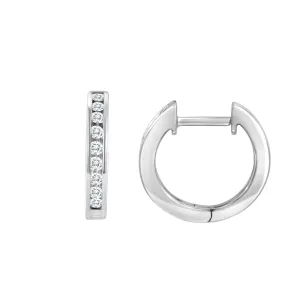 14KW18RD0.22CT EARRING HUGGIES (102DE1596)