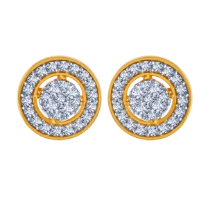 18k Elegant Diamond Stud Earrings