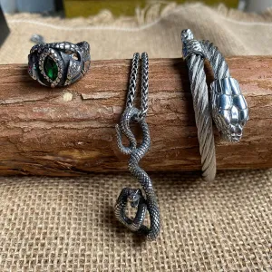 3 Pcs Power Snake Ring Jewelry Set