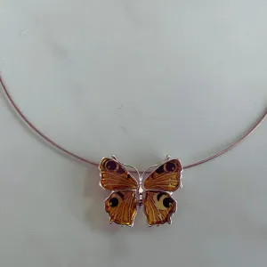 Amber Butterfly Brooch/ Pendant in Sterling Silver