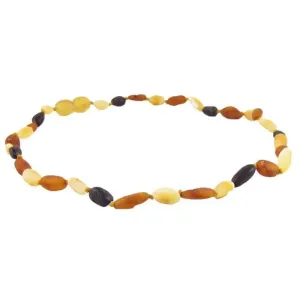 Amber Monkey 12-13 Necklace, Raw Multi Bean