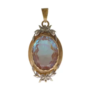 Antique Edwardian Saphiret Glass Pendant