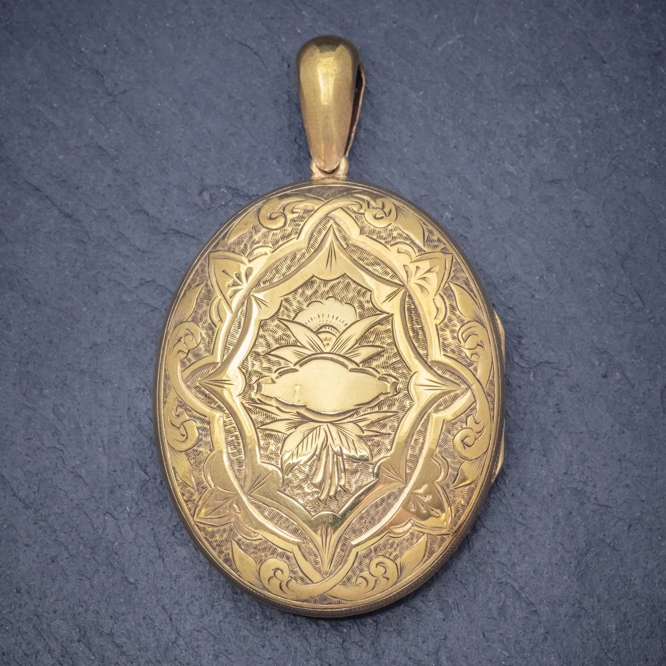 Antique Victorian Locket 18Ct Gold On Silver Circa 1900