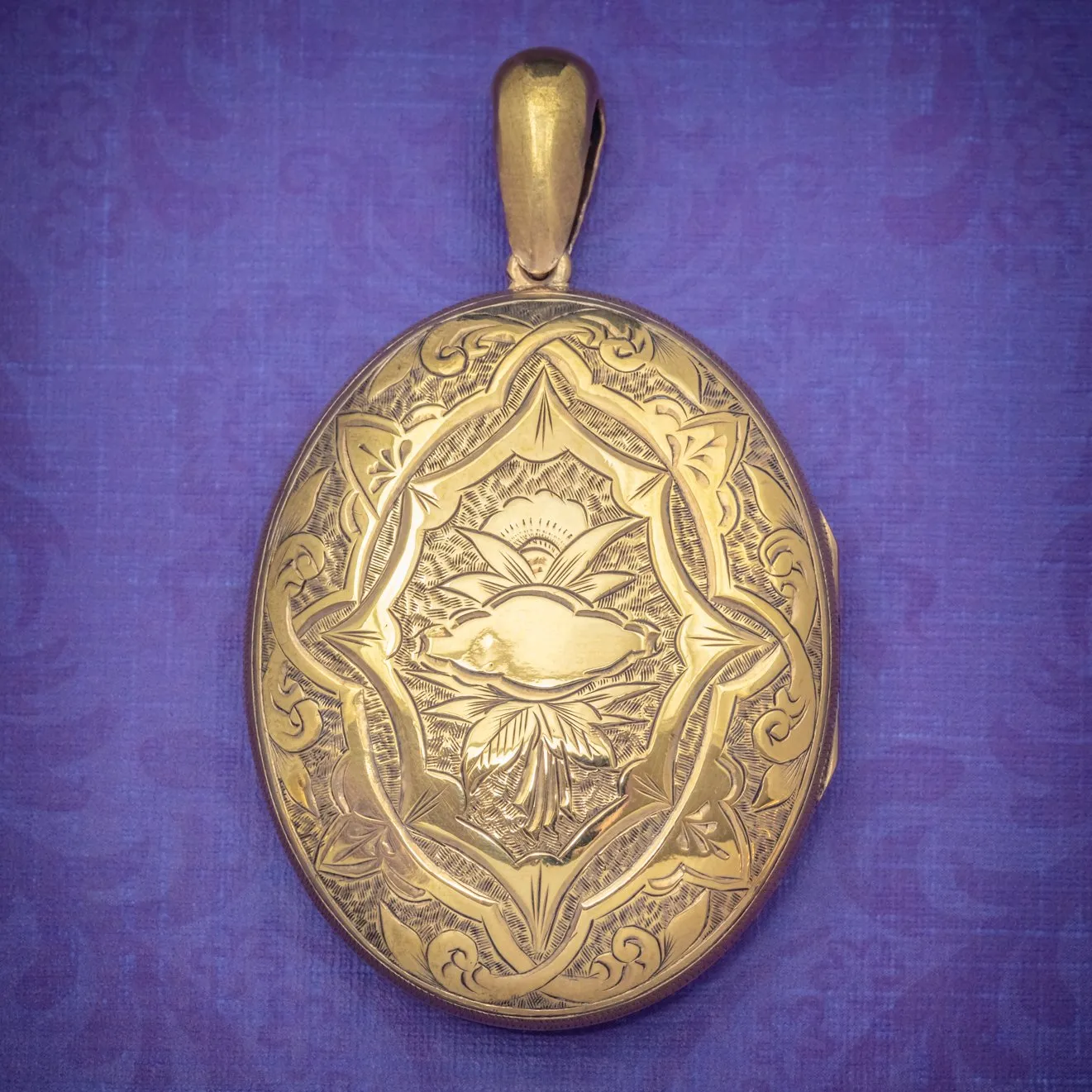 Antique Victorian Locket 18Ct Gold On Silver Circa 1900