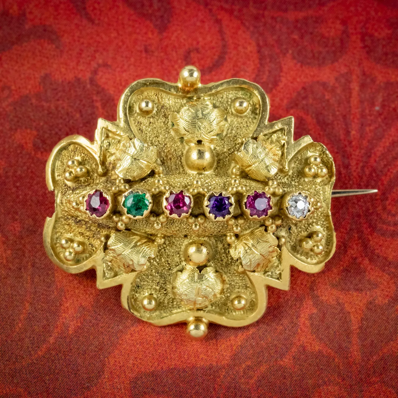 Antique Victorian Regard Brooch 18ct Gold Circa 1880