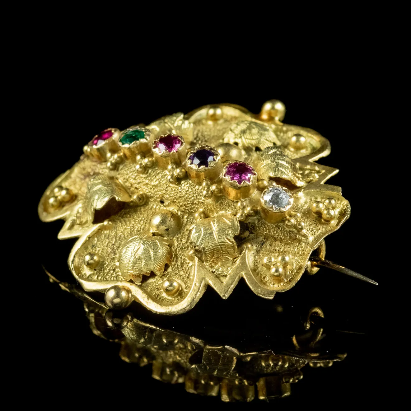 Antique Victorian Regard Brooch 18ct Gold Circa 1880