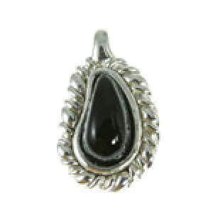 Asymmetrical Black Onyx Teardrop Pendant