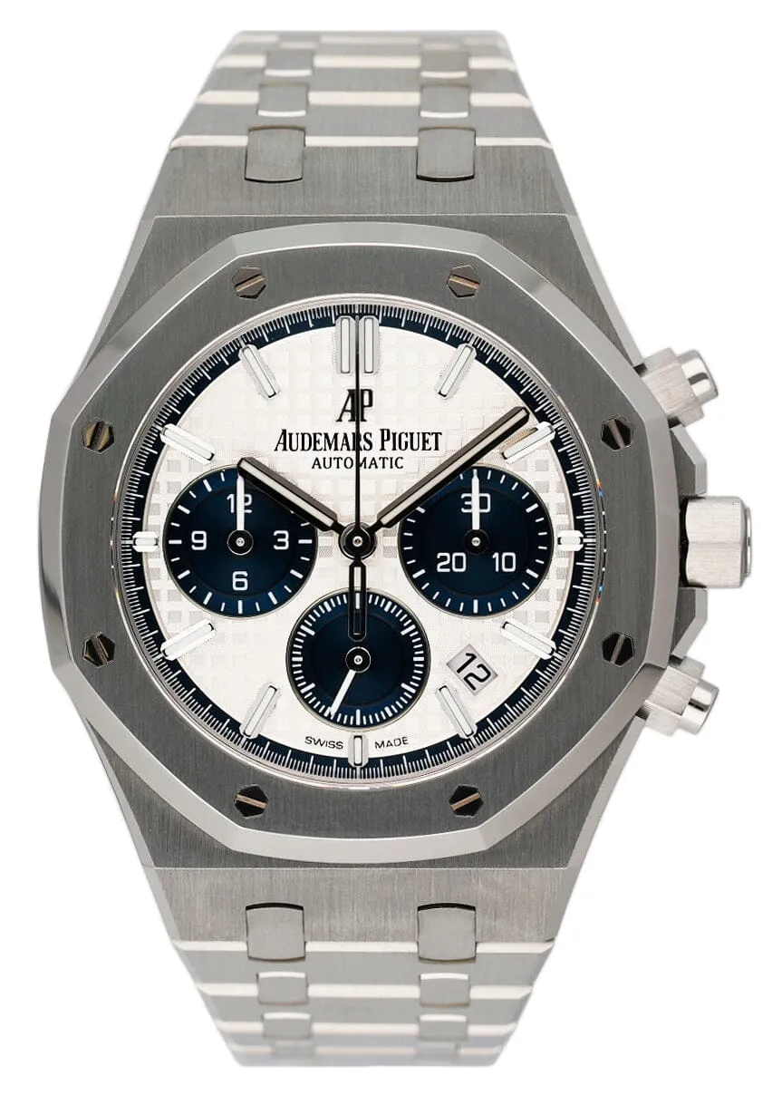 Audemars Piguet Royal Oak 26315ST Silver & Blue Dial Mens Watch Box Papers