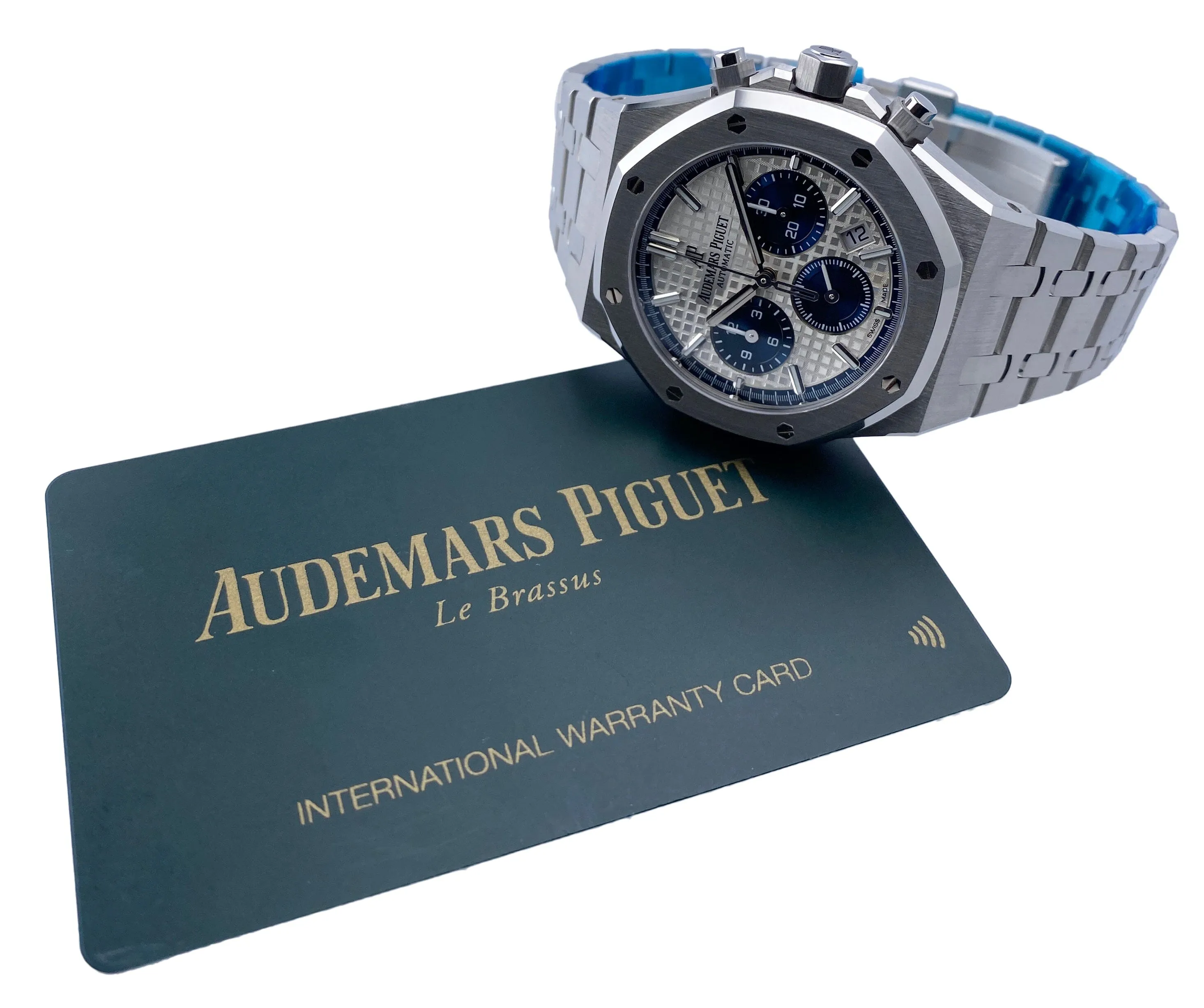 Audemars Piguet Royal Oak 26315ST Silver & Blue Dial Mens Watch Box Papers