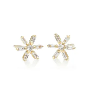 Baguette Flower Studs