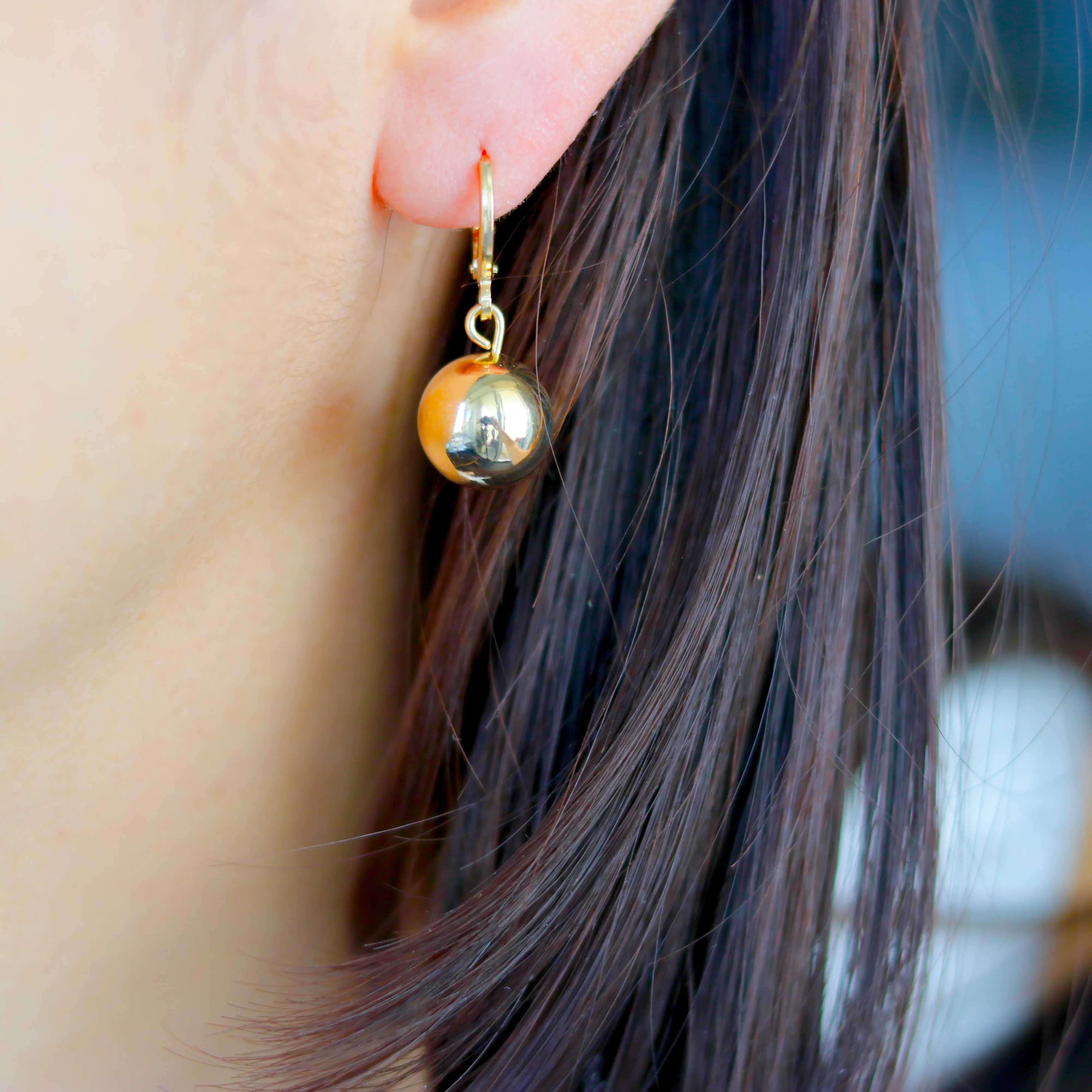 Ball Drop Huggie Earring