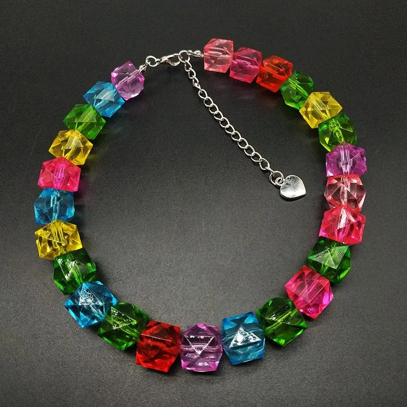 Beaded multicolor acrylic bracelet