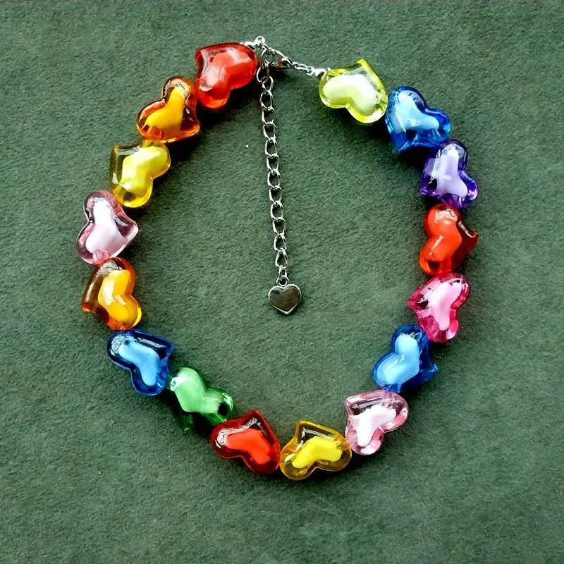 Beaded multicolor acrylic bracelet