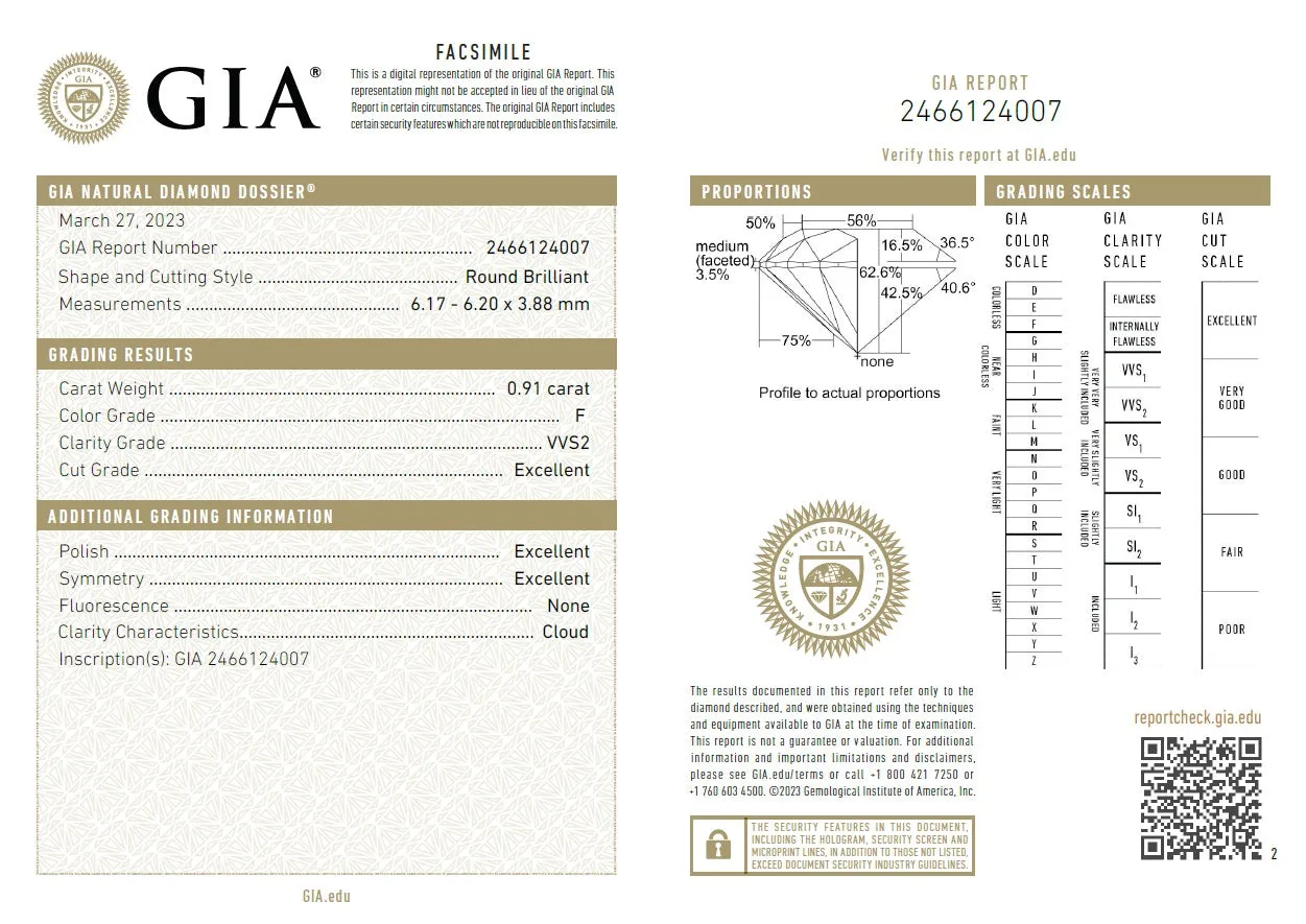 Beauvince GIA FVVS2 Certified 1.83 Carat Round Solitaire Diamond Studs