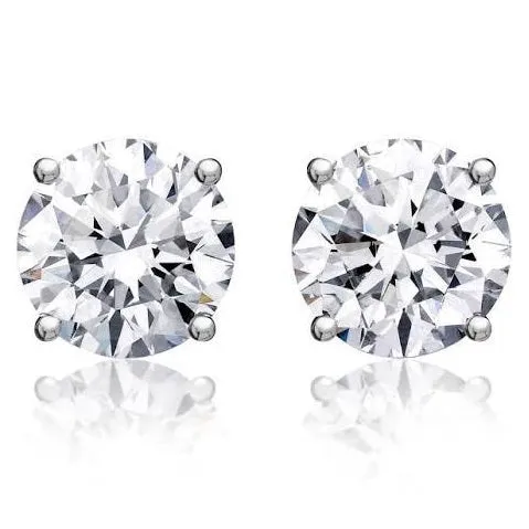 Beauvince GIA FVVS2 Certified 1.83 Carat Round Solitaire Diamond Studs