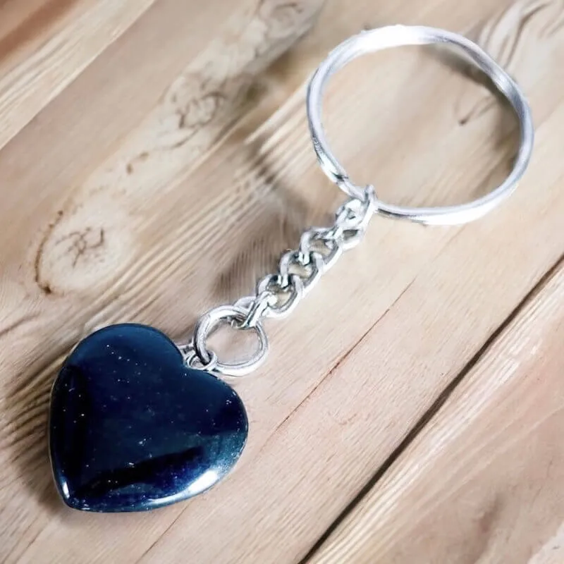 Black Onyx Natural Gemstone Keychain