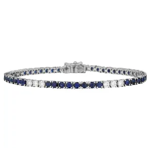 BLUE SAPPHIRE & DIAMOND TENNIS BRACELET