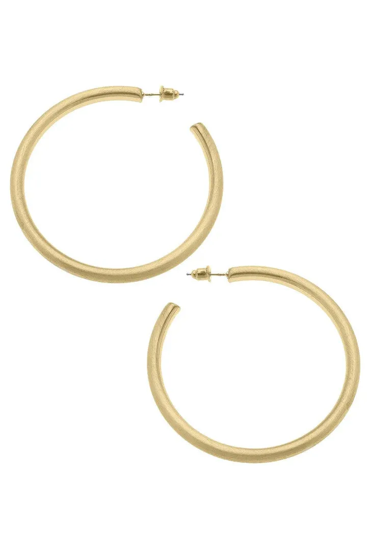 Canvas Ivy Hoop Earrings in Gold