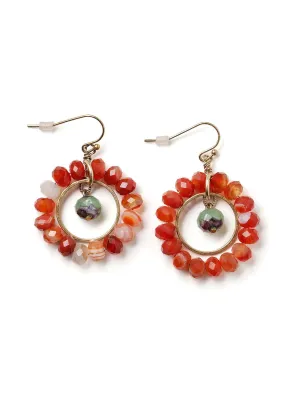 Carnelian Hoop Earrings