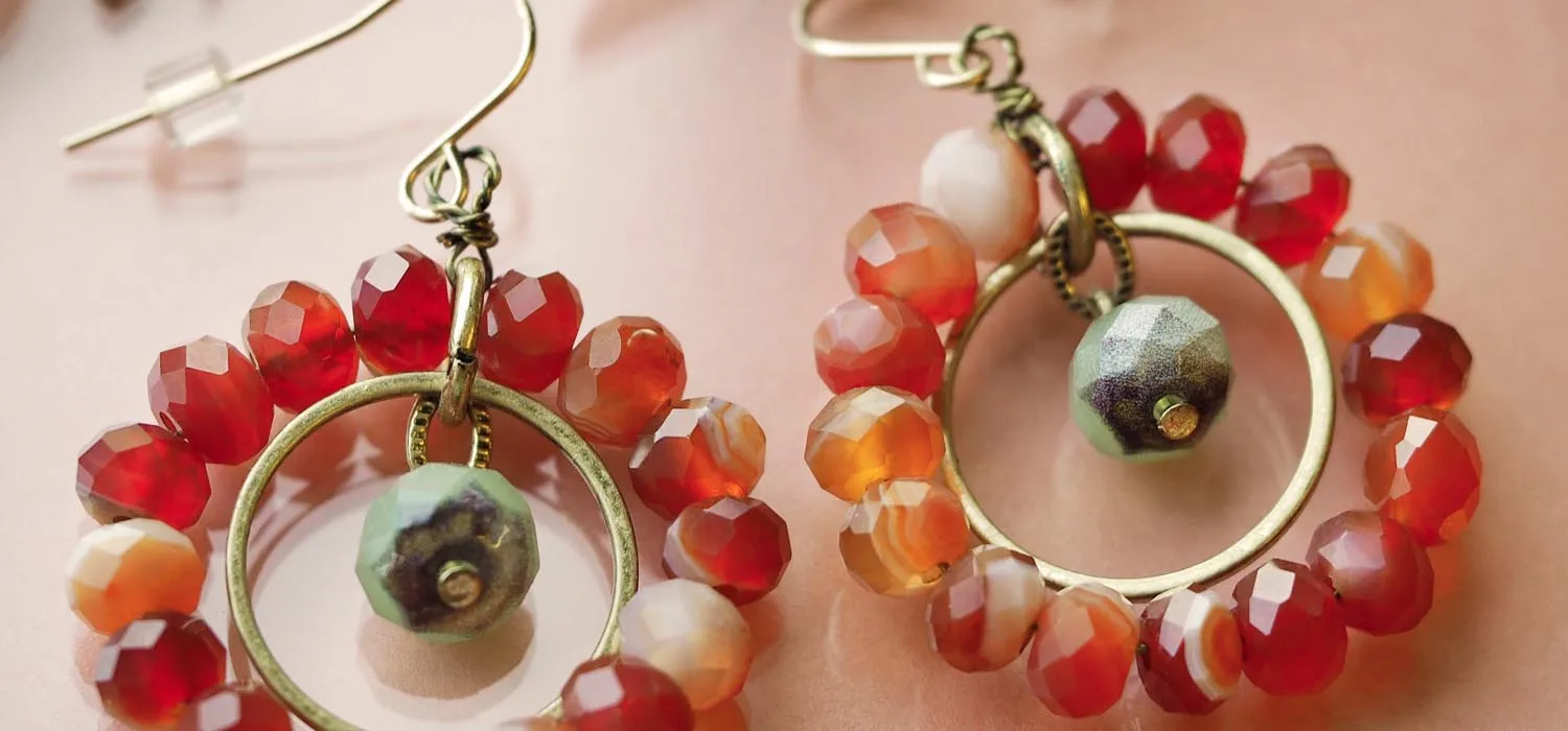 Carnelian Hoop Earrings