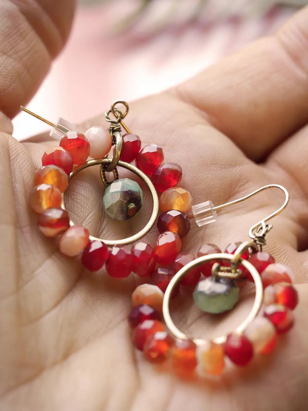 Carnelian Hoop Earrings