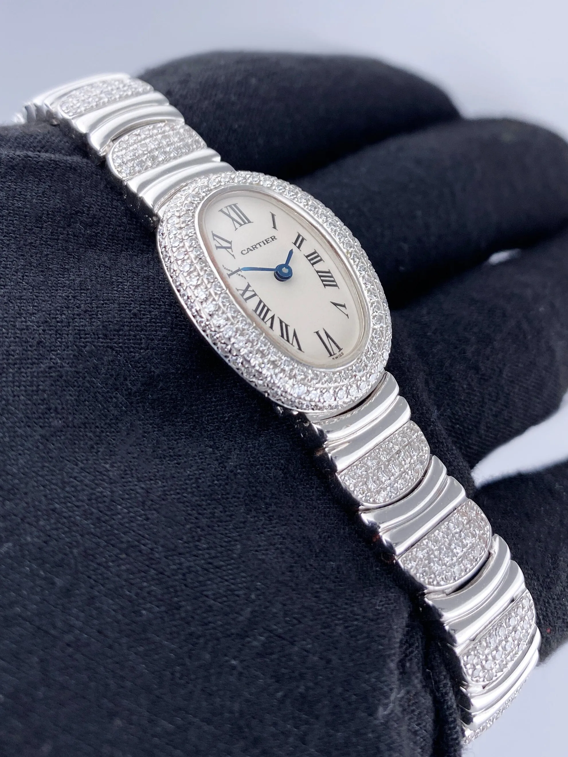 Cartier Baignoire Mini W1518956 Diamond White Gold Ladies Watch