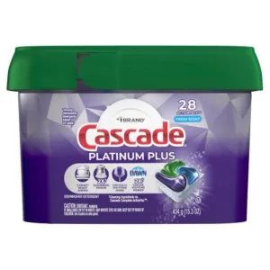 Cascade Platinum Plus Fresh Scent Pods Dishwasher Detergent 15.3 oz 28 pk