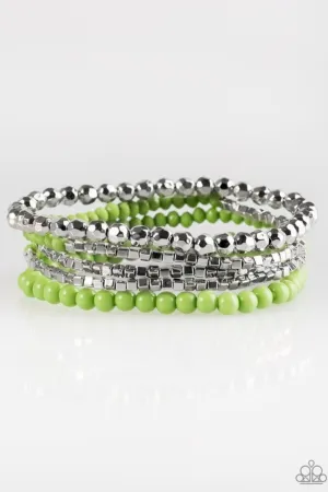 Colorfully Chromatic Green Bracelet - Paparazzi Accessories