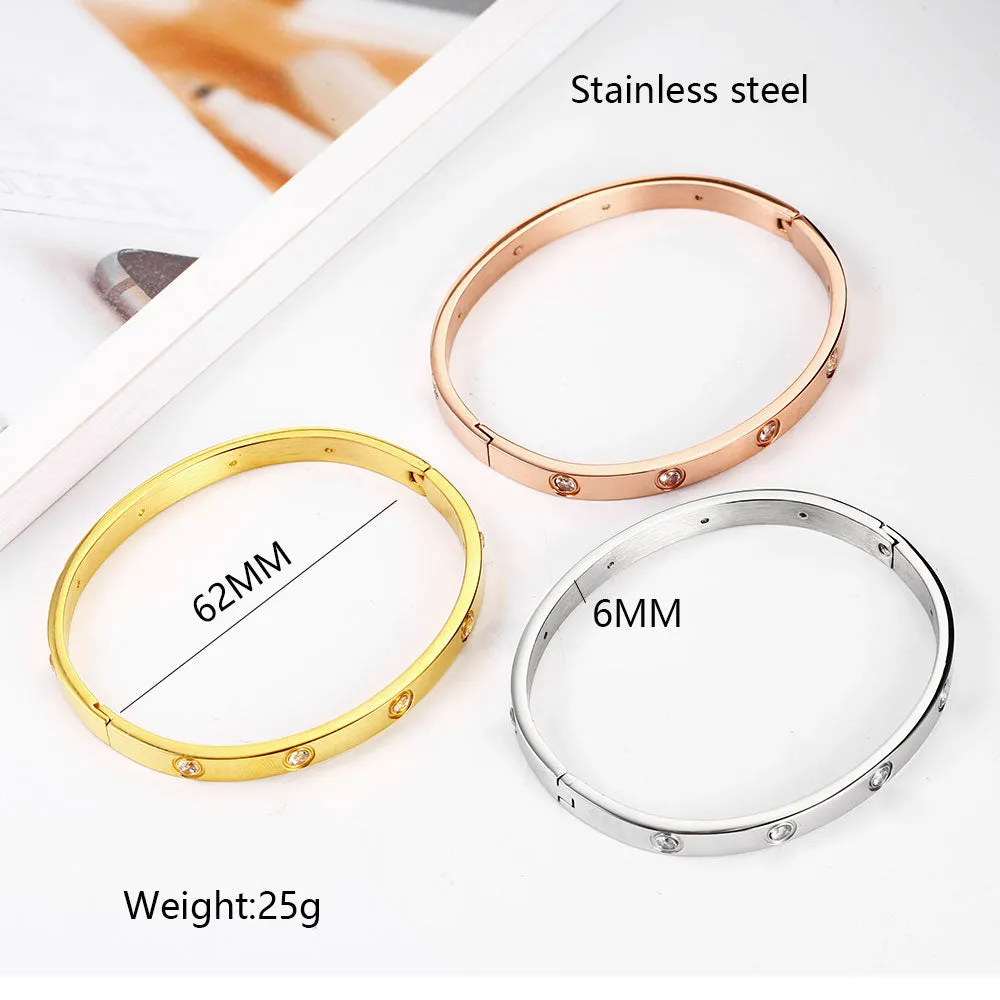 Crystal bangles Bohemian Stainless steel bracelets