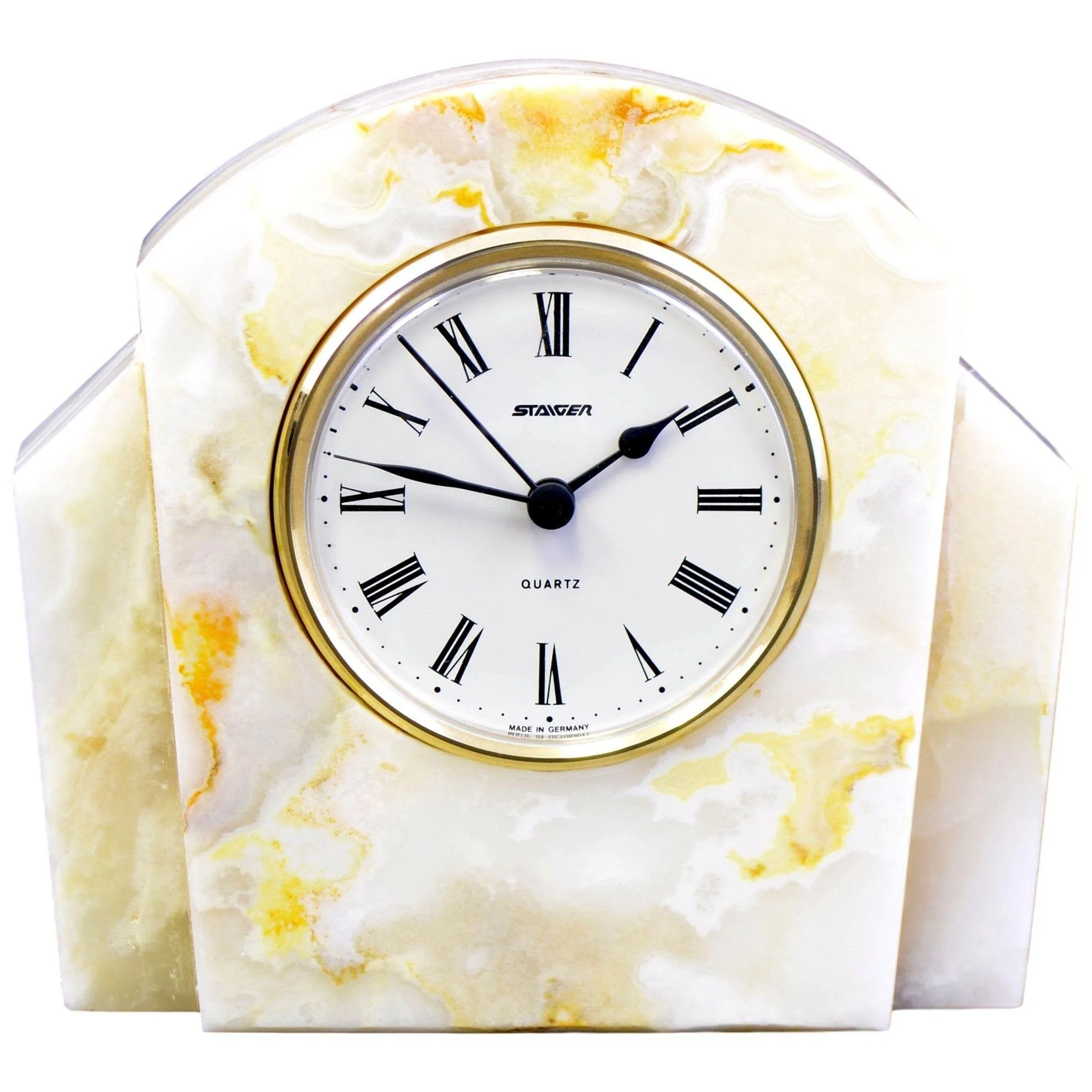 Desk & Shelf Clock of White Onyx