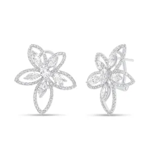 Diamond Flower Earrings