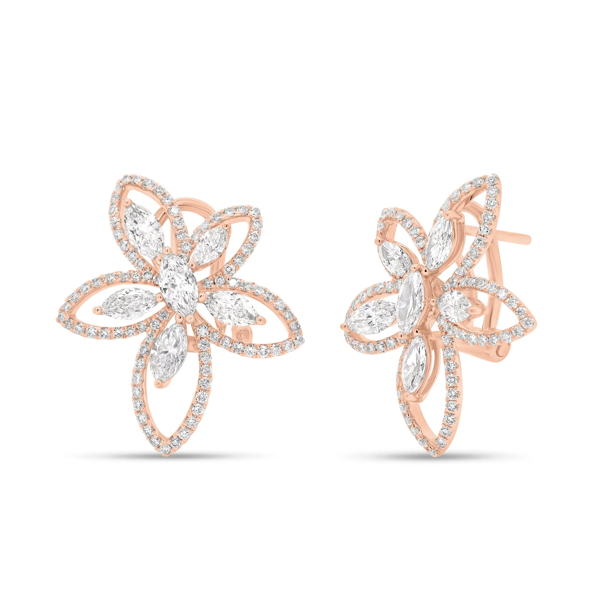 Diamond Flower Earrings