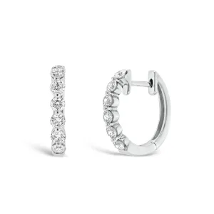 Diamond Single-Prong Set Huggie Earrings