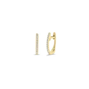 Diamond Slim Huggie Earrings