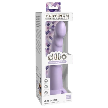 Dillio Platinum 7' Slim Seven Silicone Dildo - Purple