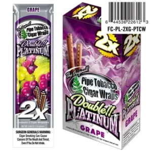 Double Platinum 2X Grape Blunt Cigar Wraps 15ct Box