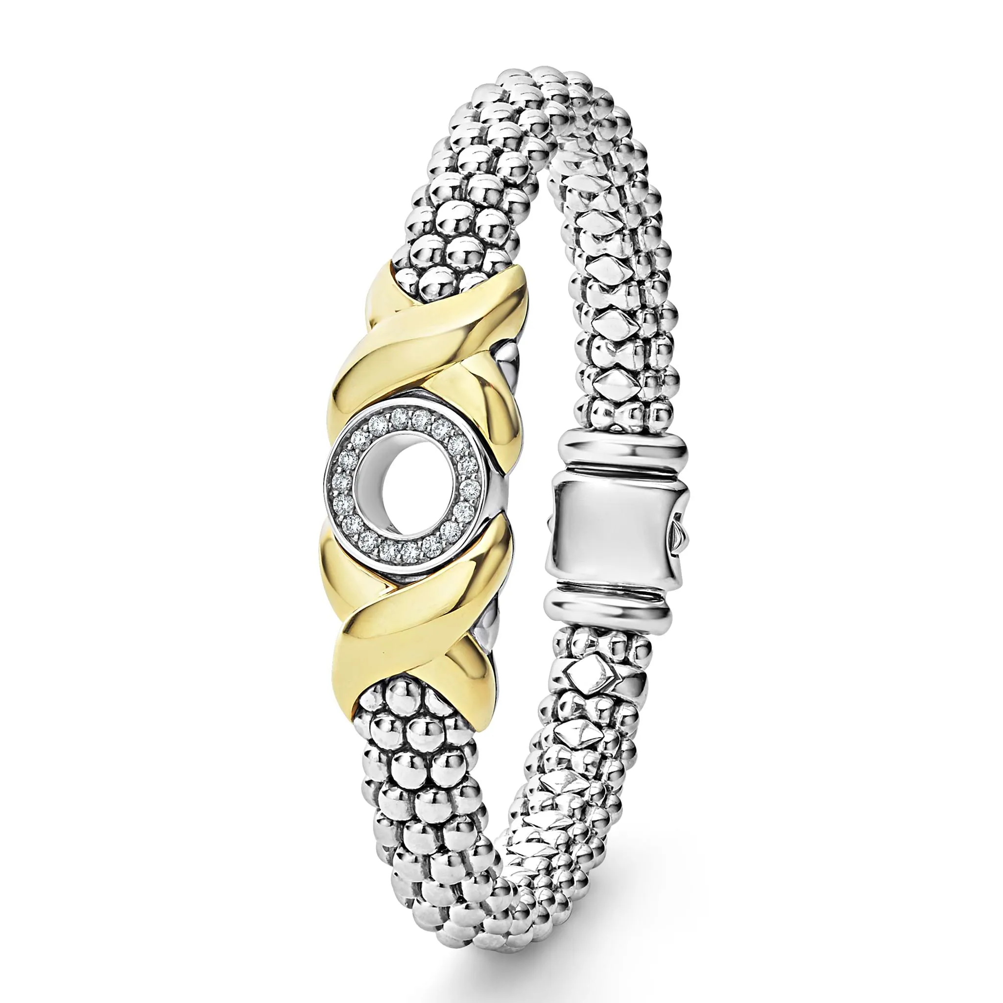 Embrace 18K Gold XO Diamond Bracelet | 9mm