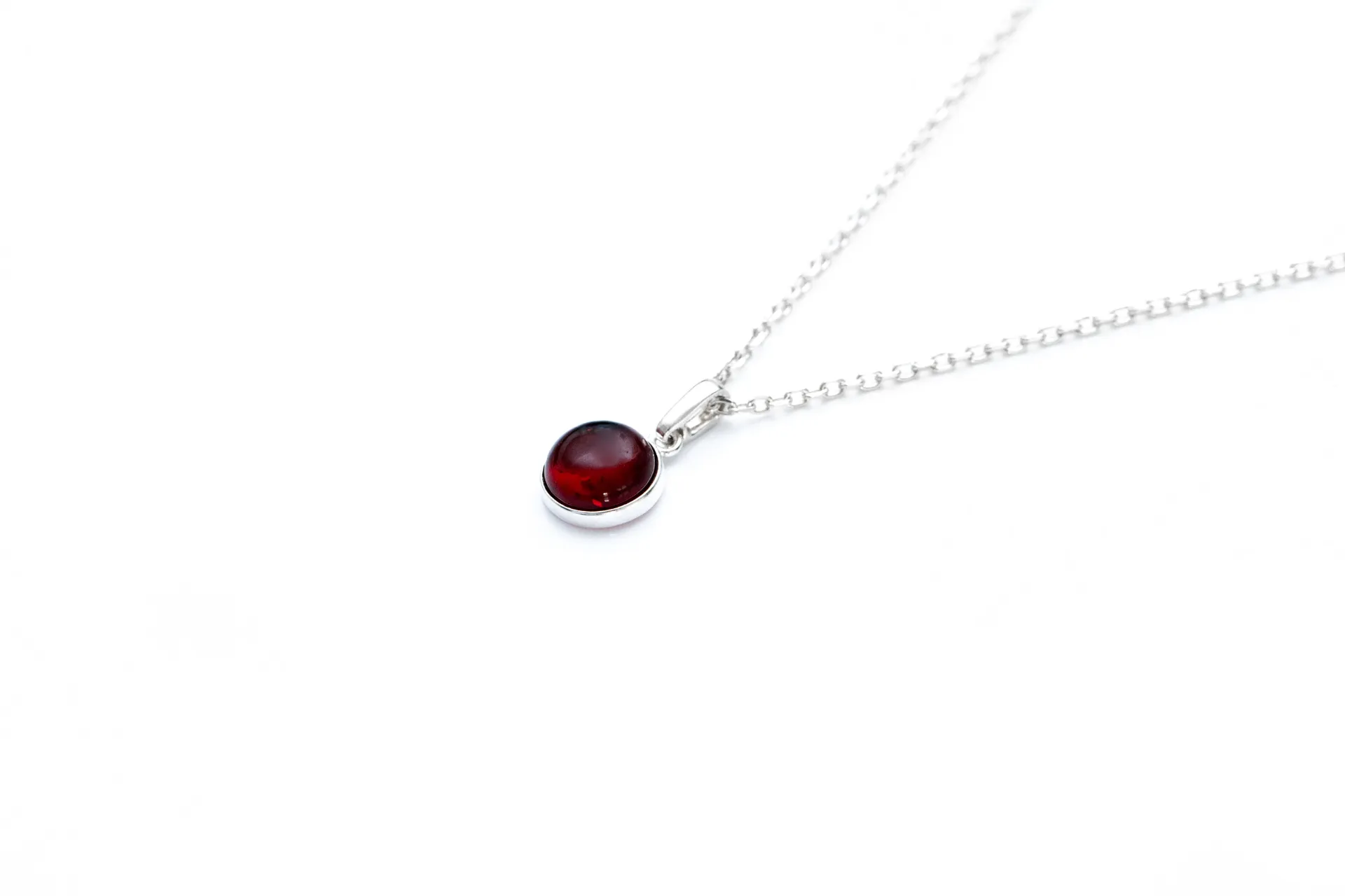 ESSENTIALS Mini Cherry Amber Pendant - Dainty, Minimalist Necklace for Effortless Elegance