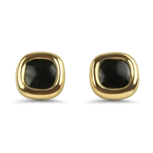 Estate 14k Yellow Gold Onyx Stud Earrings