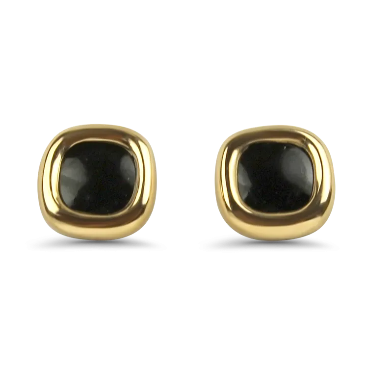 Estate 14k Yellow Gold Onyx Stud Earrings